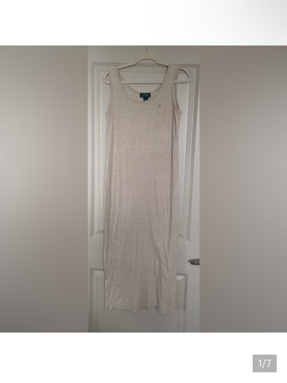 Ralph Lauren Cream Ribbed Maxi Dress